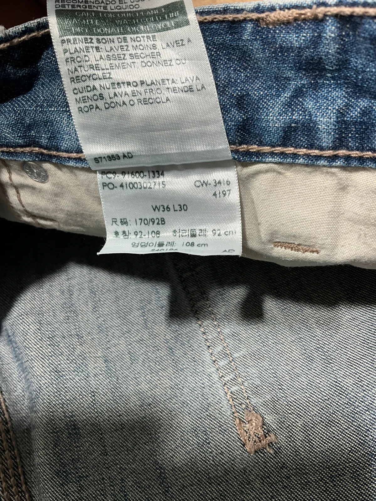 Jean Levi’s Homme  Carpenter W36 L30 Workwear Vintage 100% Coton Bleu  Lvh 106 – photo 11